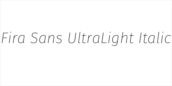 Fira Sans UltraLight Italic Logo