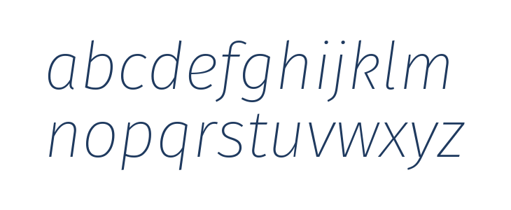 Fira Sans UltraLight Italic Lowercase