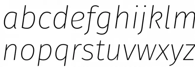 Fira Sans UltraLight Italic Caratteri MINUSCOLO