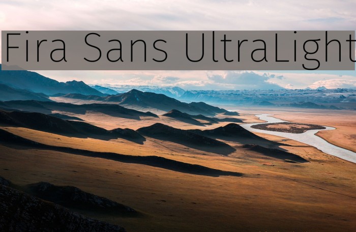 Fira Sans UltraLight Font examples