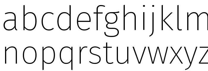 Fira Sans UltraLight Font LOWERCASE