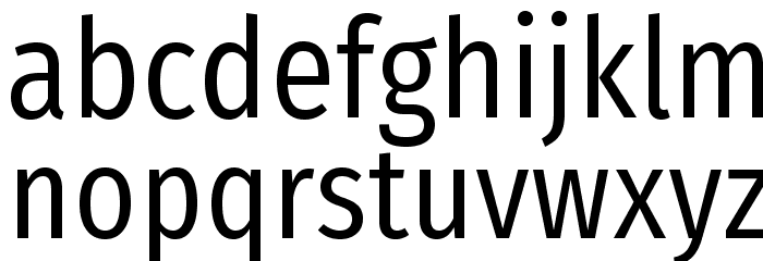 FiraSansCondensed-Book Font LOWERCASE