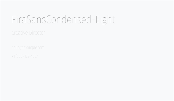 FiraSansCondensed-Eight Business Card
