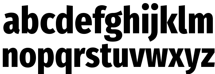 FiraSansCondensed-ExtraBold Font LOWERCASE