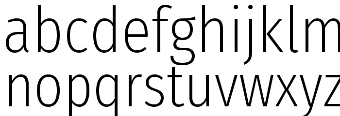 FiraSansCondensed-ExtraLight Font LOWERCASE