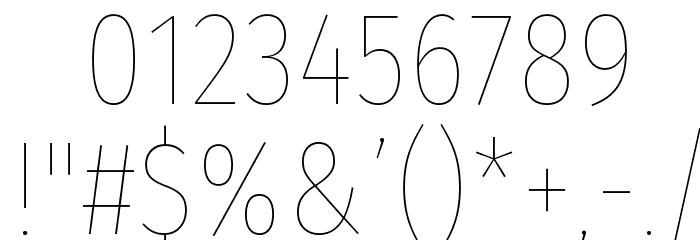 FiraSansCondensed-Hair Font OTHER CHARS