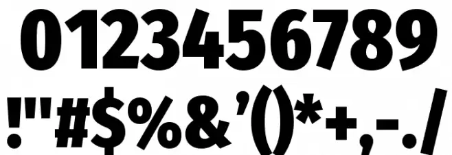 FiraSansCondensed-Heavy Font OTHER CHARS