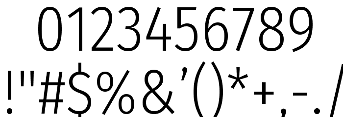 FiraSansCondensed-Light Font OTHER CHARS