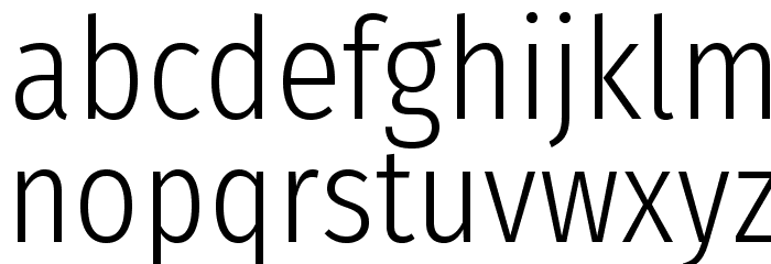 FiraSansCondensed-Light Font LOWERCASE