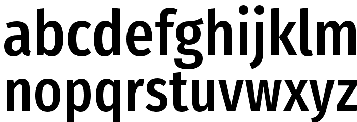 FiraSansCondensed-Medium Font LOWERCASE