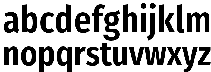 FiraSansCondensed-SemiBold Font LOWERCASE