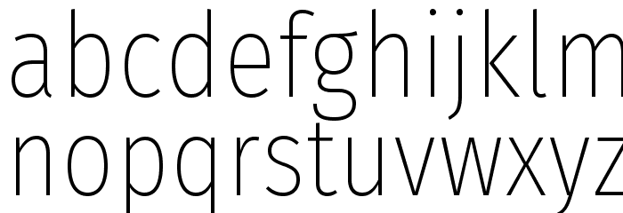 FiraSansCondensed-UltraLight Font LOWERCASE