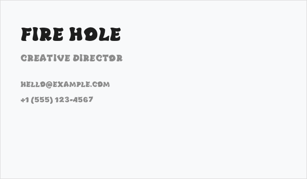 Fire Hole Business Card
