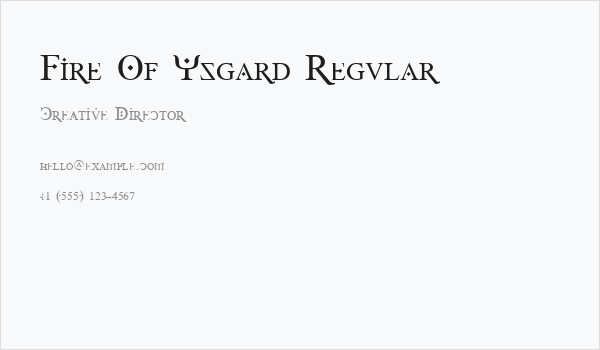 Fire Of Ysgard Regular Business Card