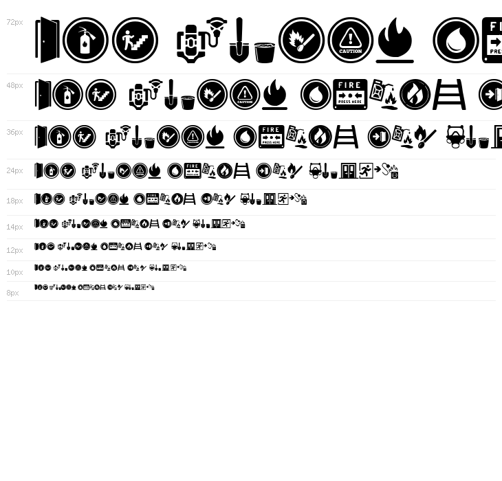 Fire Safety Icons Waterfall