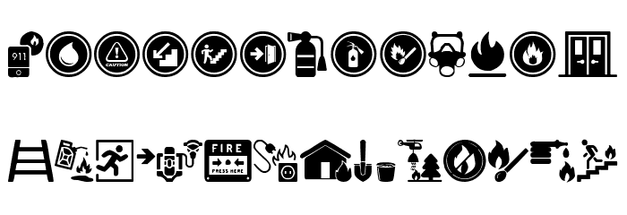Fire Safety Icons Font LOWERCASE