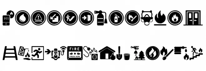 Fire Safety Icons Font LOWERCASE