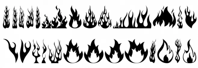 Fire Шрифта ВЕРХНИЙ