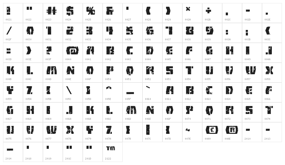 FireFightBB Character Map