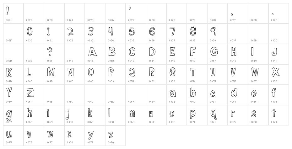 FireflyNavigator-Regular Character Map