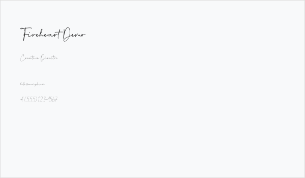 Fireheart Demo Business Card