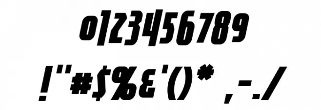 Firepower BB Italic Font OTHER CHARS