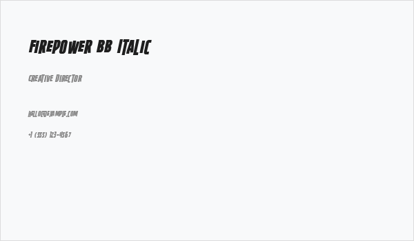 Firepower BB Italic Business Card