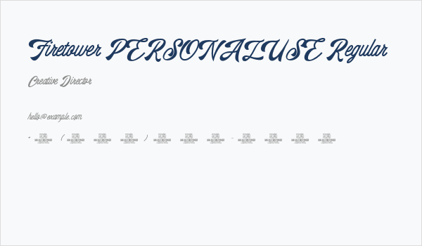 Firetower PERSONAL USE Regular Business Card