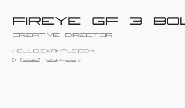 Fireye GF 3 Bold Business Card