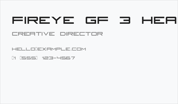 Fireye GF 3 Headline Condensed Business Card