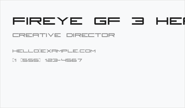Fireye GF 3 Headline Business Card