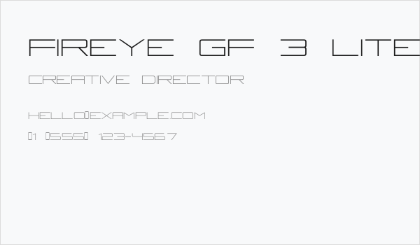 Fireye GF 3 Lite Business Card