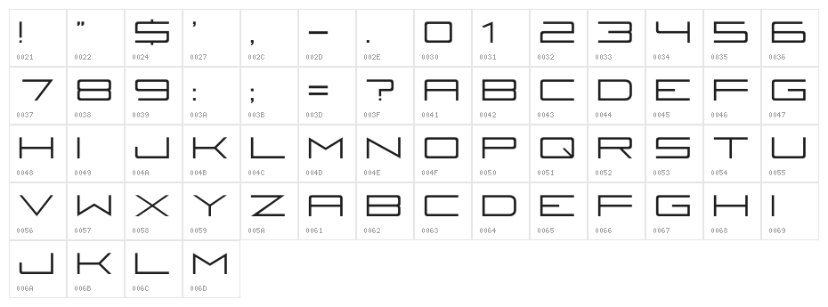 Fireye GF 3 Character Map