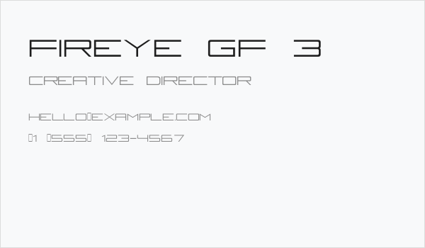 Fireye GF 3 Business Card