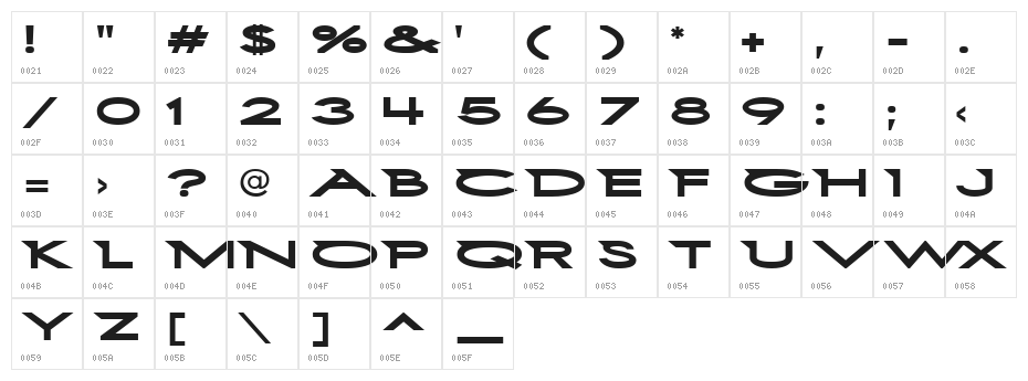 First Blind 2 Character Map