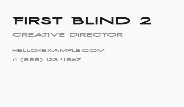 First Blind 2 Business Card