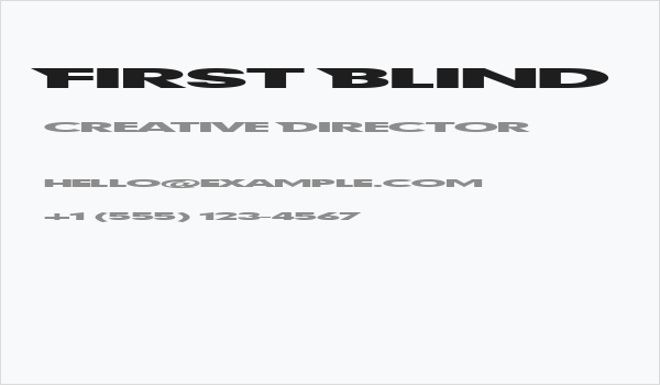 First Blind Business Card