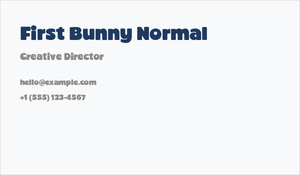 First Bunny Normal Business Card