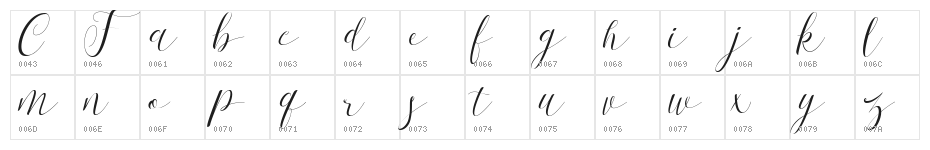 First Choice DEMO Regular Character Map