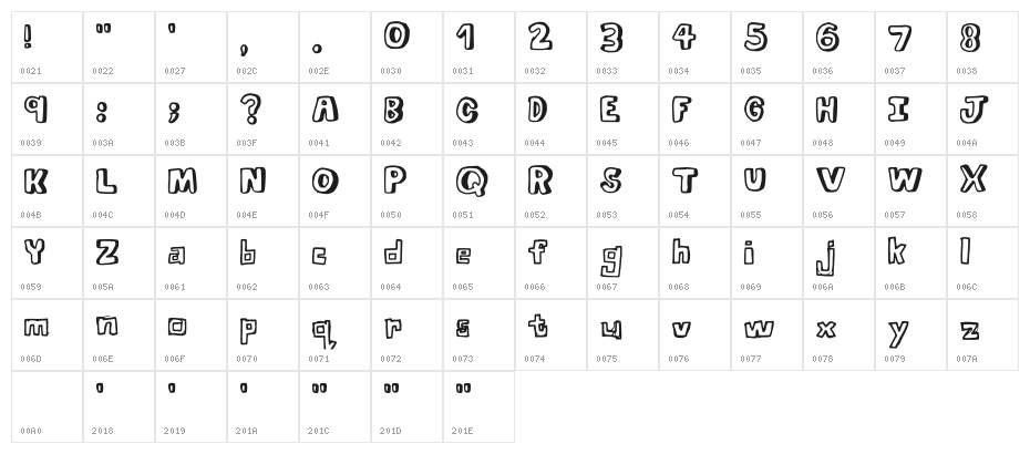 First Font Regular Character Map