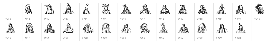 First Nations Regular Character Map