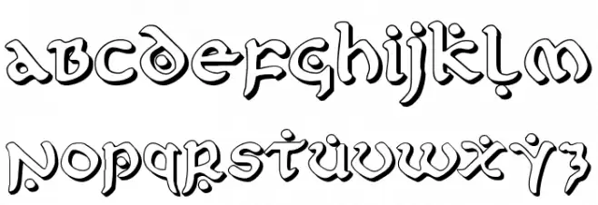 First Order 3D Schriftart Kleinbuchstaben