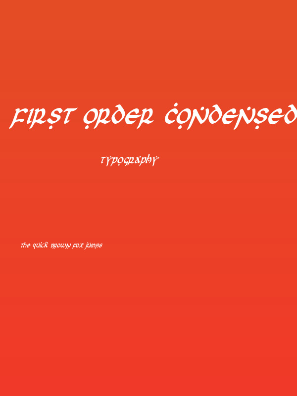 First Order Condensed Italic Poster