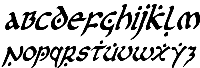 First Order Condensed Italic Font LOWERCASE