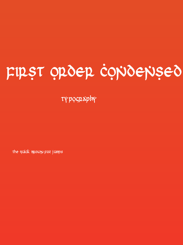 First Order Condensed Poster