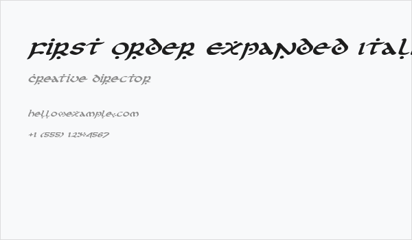 First Order Expanded Italic Business Card