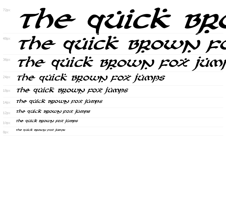 First Order Expanded Italic Waterfall