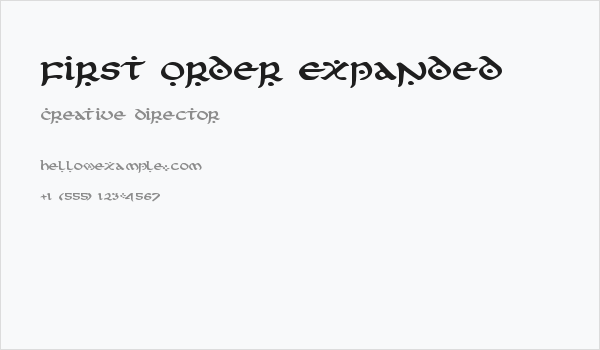 First Order Expanded Business Card