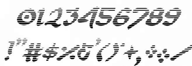 First Order Gradient Italic Font OTHER CHARS