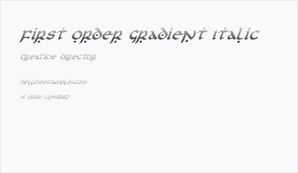 First Order Gradient Italic Business Card